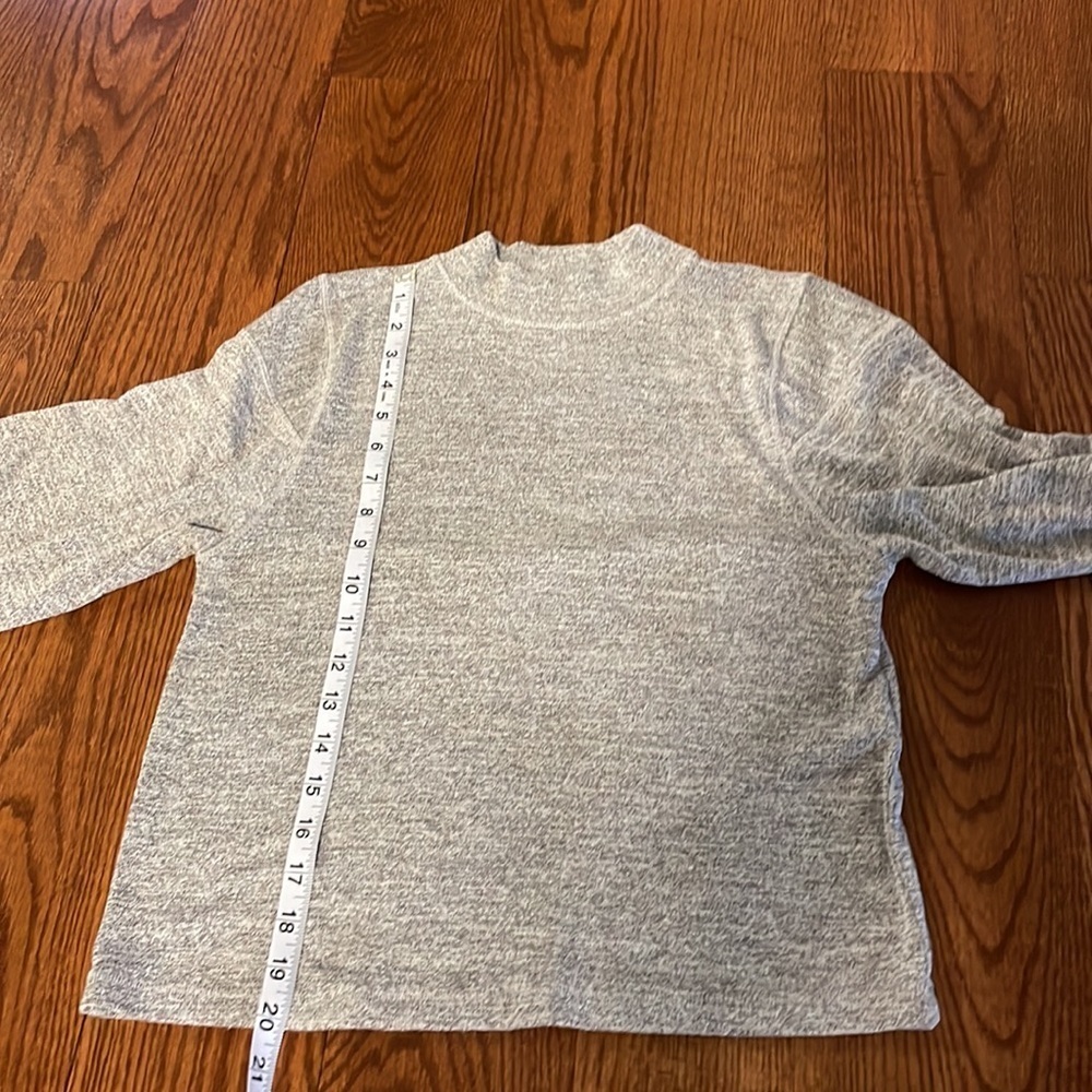Rag and Bone Heather gray mock neck  long sleeve crop lightweight sweater Small - Picture 9 of 9